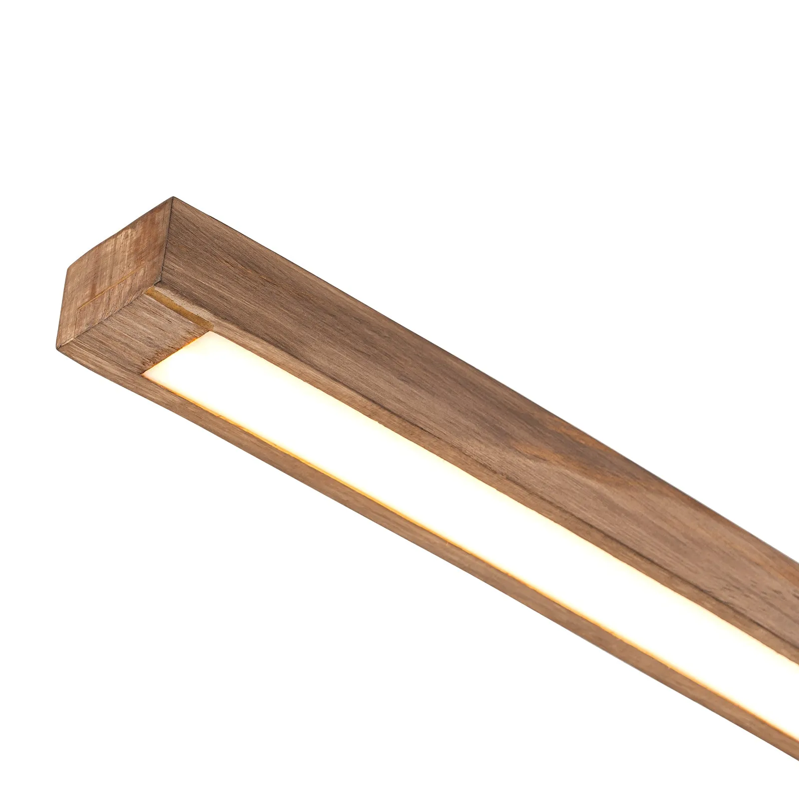 Glowlings 1-Light Minimalist 39“Wide Curved LED Linear Wooden Pendant Light Kitchen Island Light