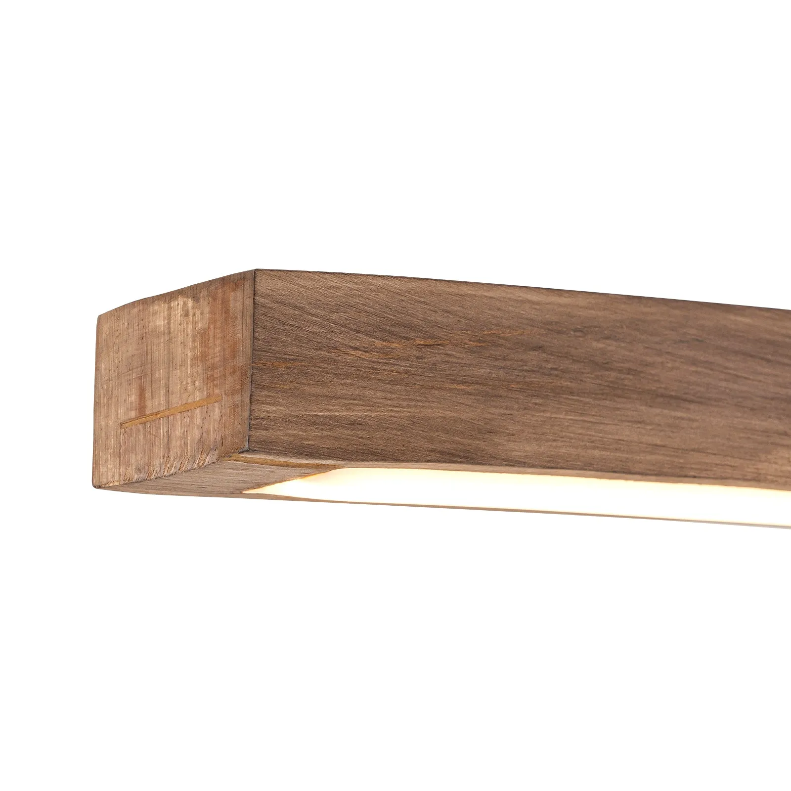 Glowlings 1-Light Minimalist 39“Wide Curved LED Linear Wooden Pendant Light Kitchen Island Light