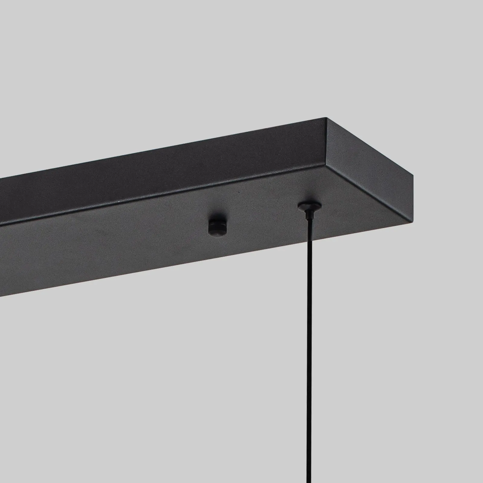 Glowlings 3-Light Minimalist 48"Wide Matte Black LED Linear Pendant Light Island Light