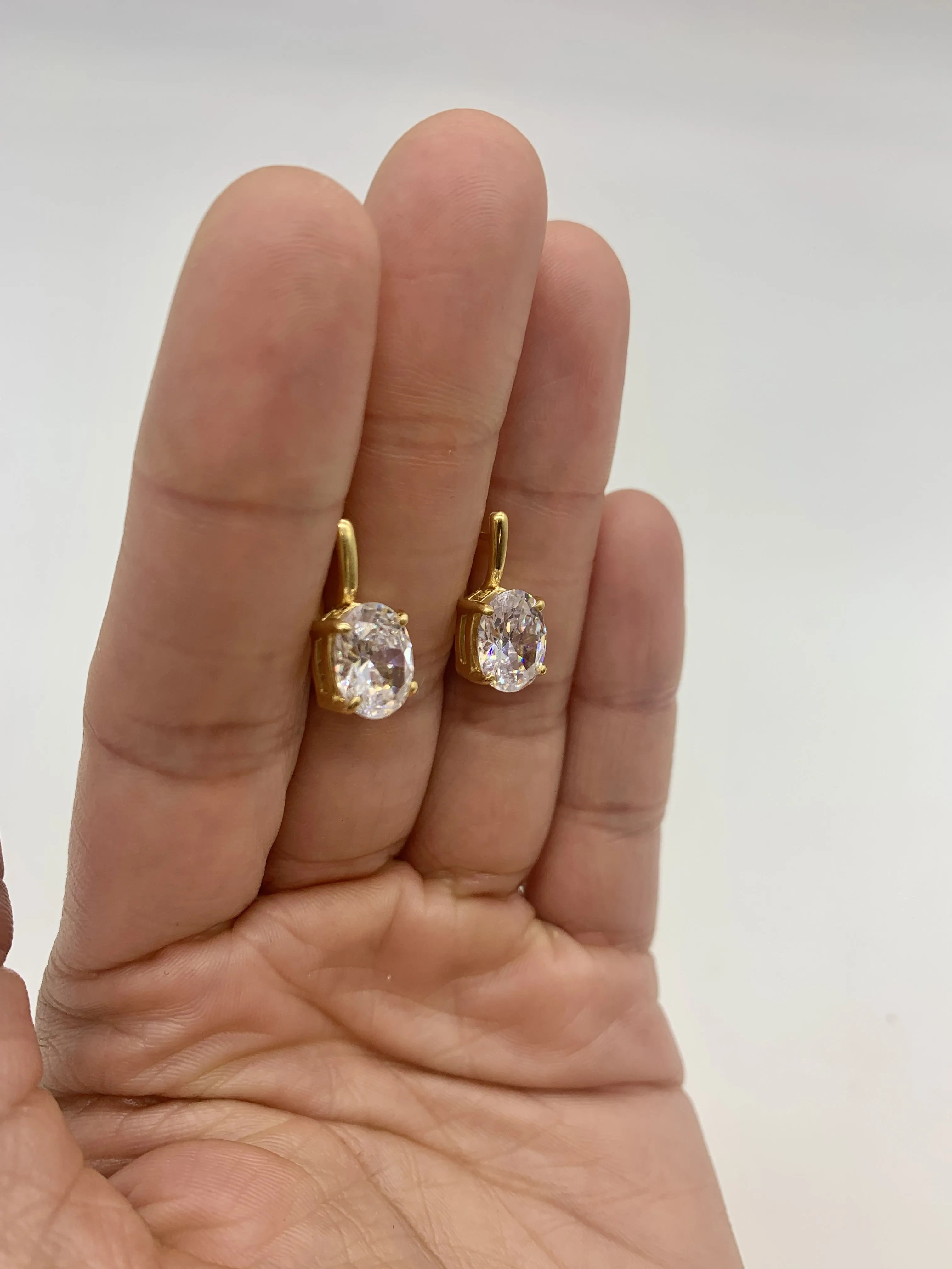 Gold Diamond Earrings - Sparkly Bridal Earrings - Classic Gold Studs