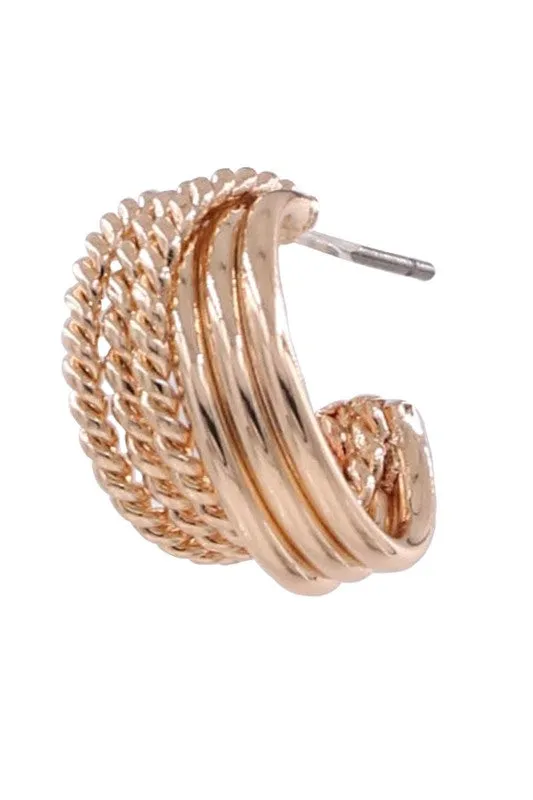 Gold Rope Layer Earrings