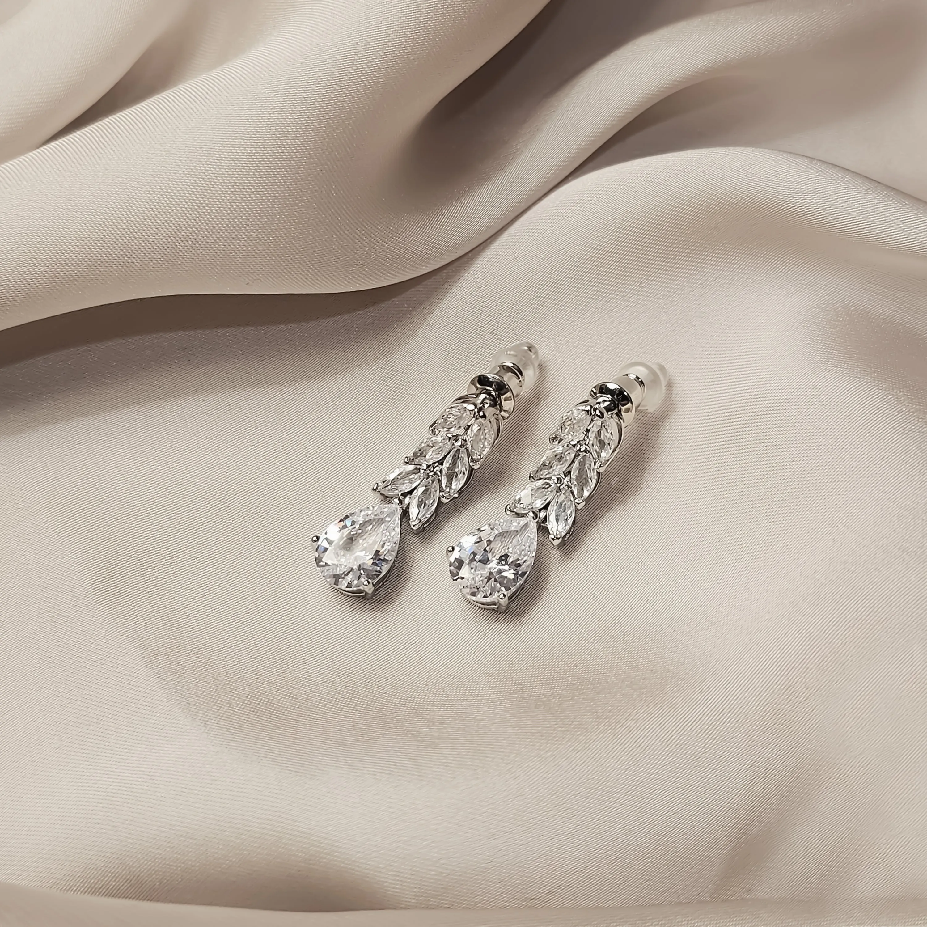 Gorgeous White Sapphire Drop Earrings