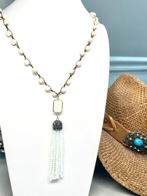 Hand Knotted 36 Inch Tassel Necklace