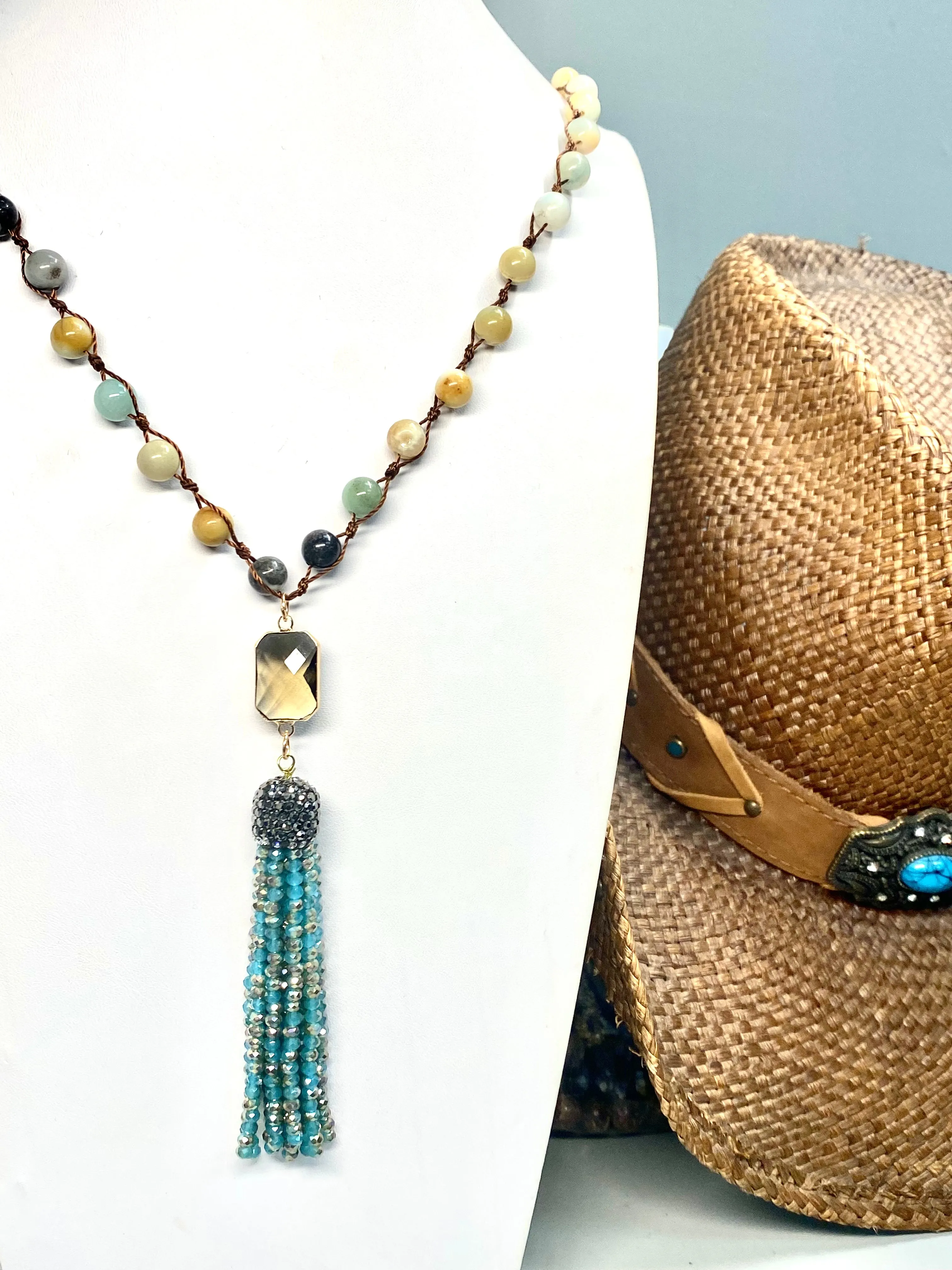 Hand Knotted 36 Inch Tassel Necklace