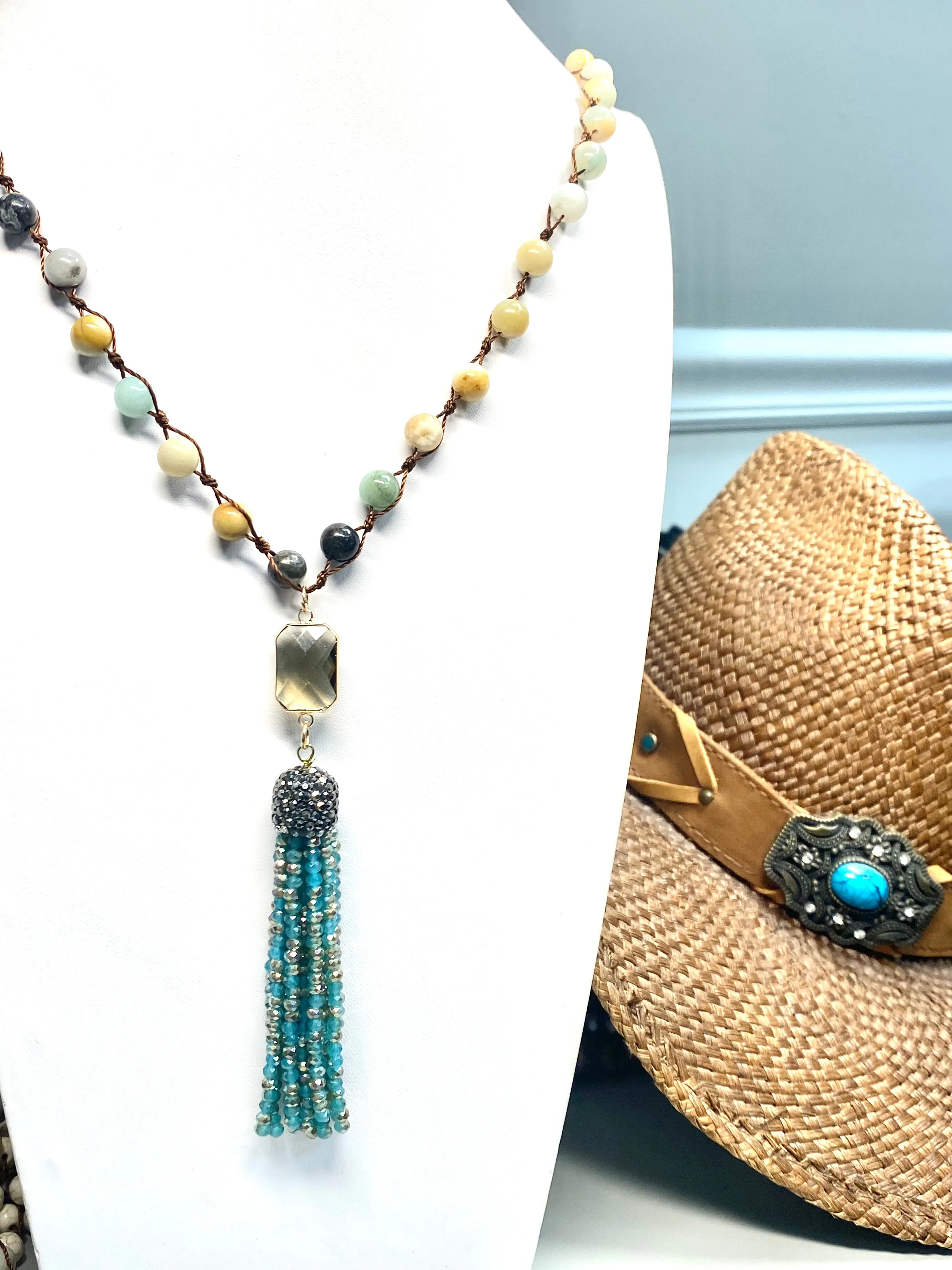 Hand Knotted 36 Inch Tassel Necklace