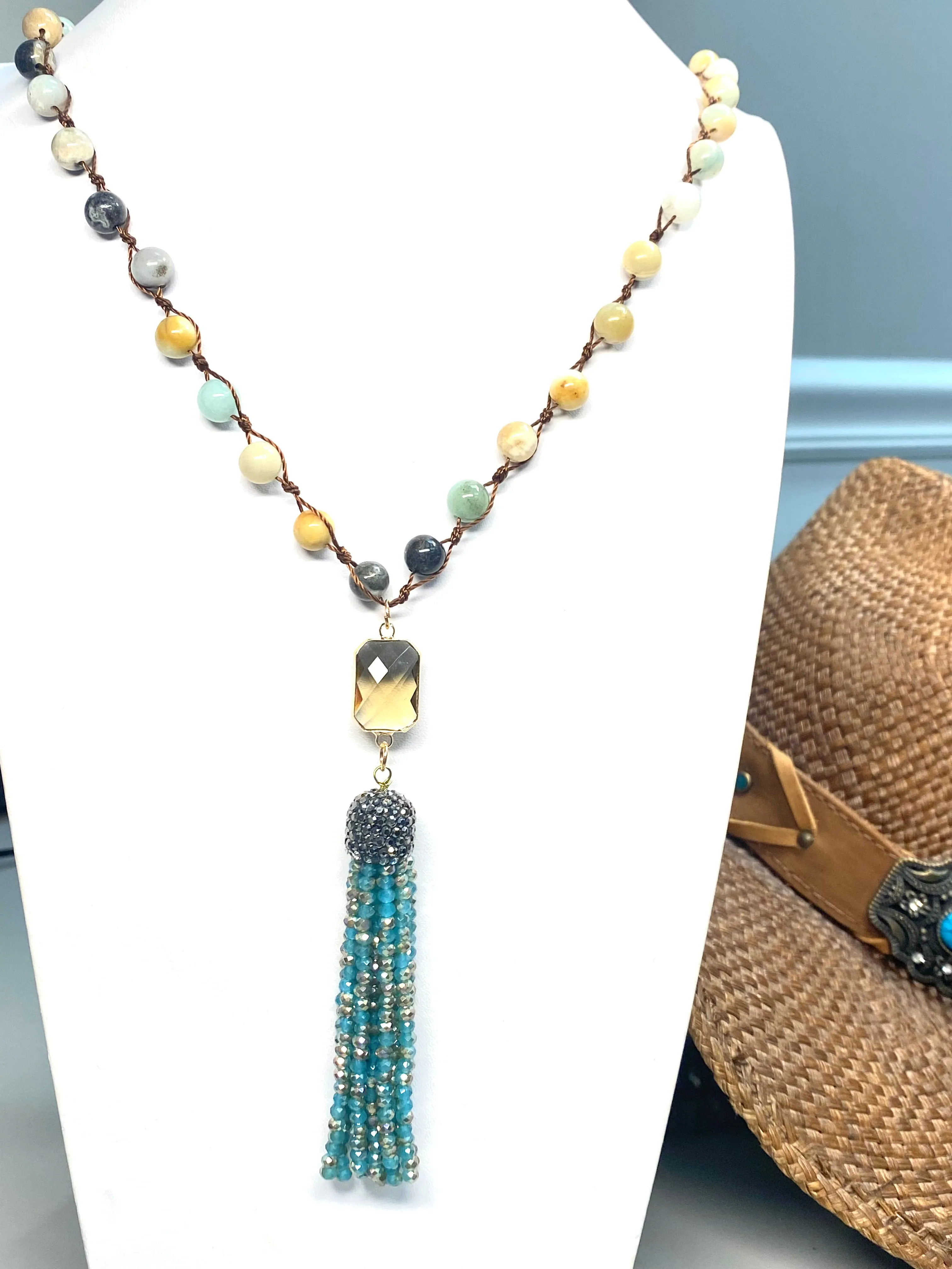Hand Knotted 36 Inch Tassel Necklace