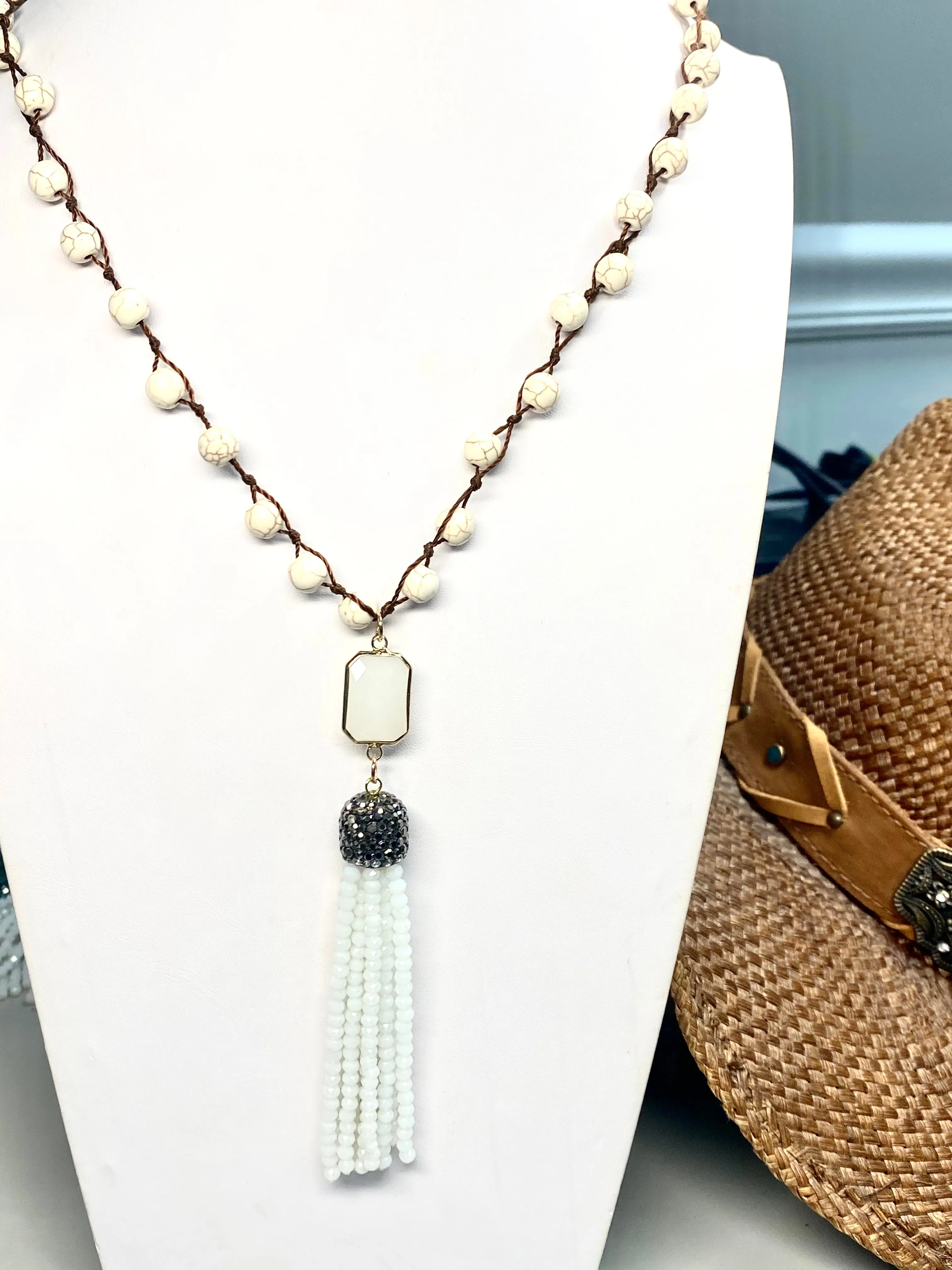 Hand Knotted 36 Inch Tassel Necklace