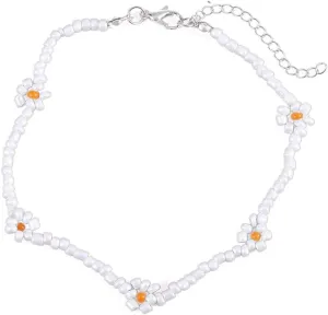 Handmade Beaded Anklet Colored Flower Foot Chain Boho Ankle Bracelet Extension Ankle Accessories Sea Foot Slave Chain Jewelry for Women