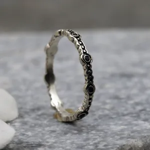 Handmade Rings,Boho Rings,Stacking Ring,Cute Rings for Women,Sterling Silver Ring,Black Diamond Ring,Unique Rings,Promise Ring,Gift for Her