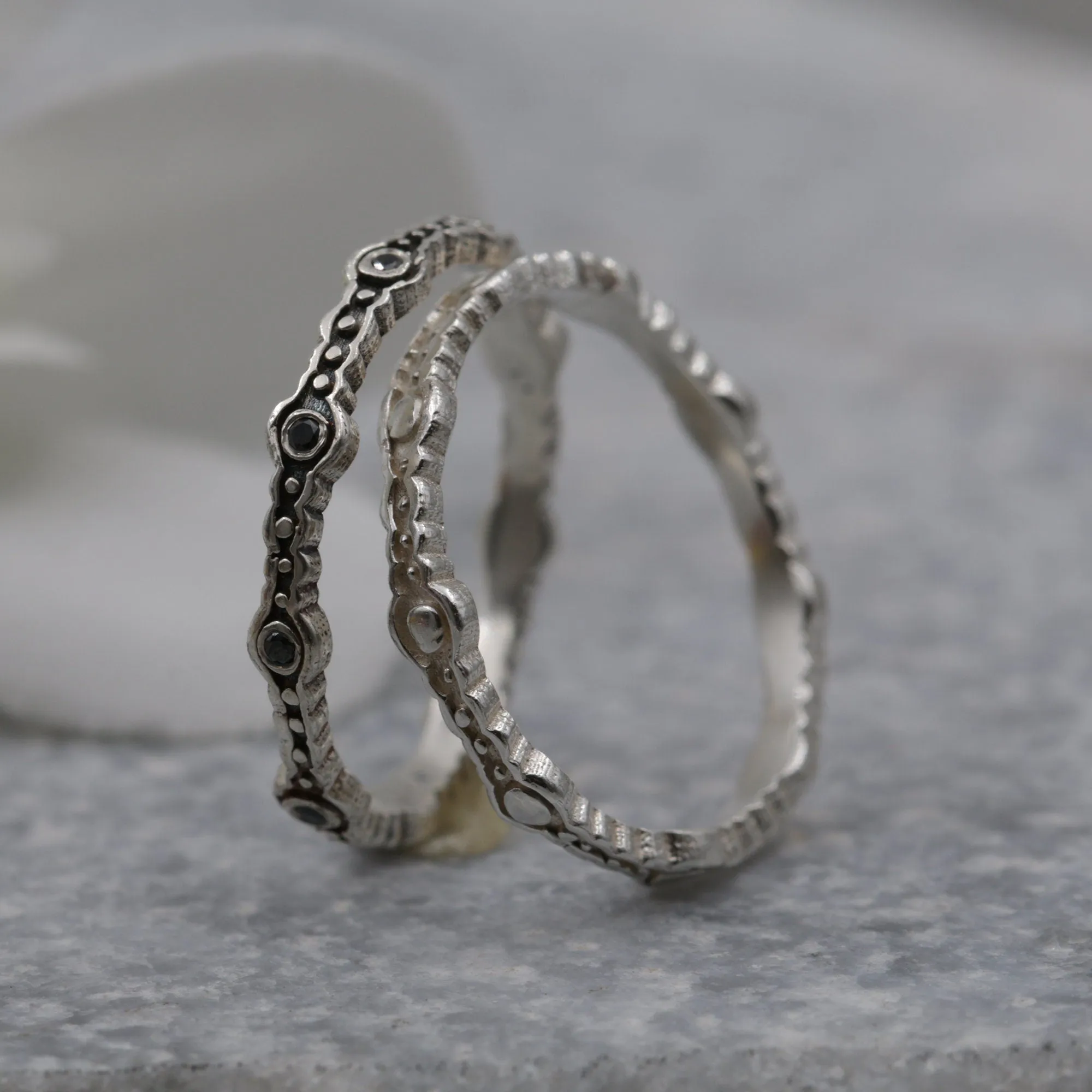 Handmade Rings,Boho Rings,Stacking Ring,Cute Rings for Women,Sterling Silver Ring,Black Diamond Ring,Unique Rings,Promise Ring,Gift for Her