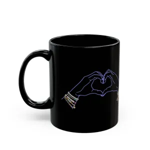 Heart Hands Friendship Bracelets - Black Mug