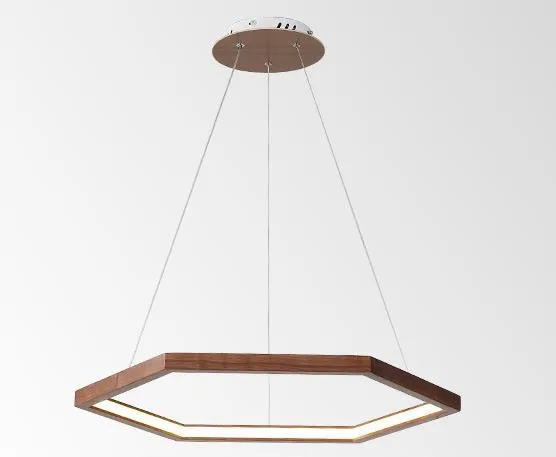 Hexagon Wood LED Chandelier