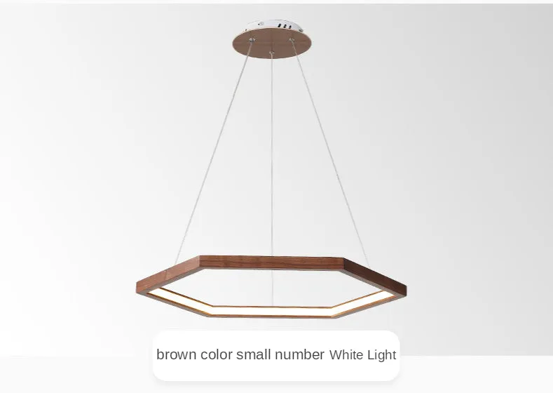 Hexagon Wood LED Chandelier