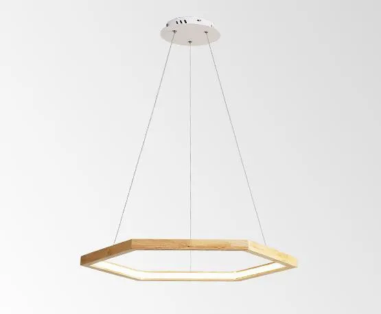Hexagon Wood LED Chandelier