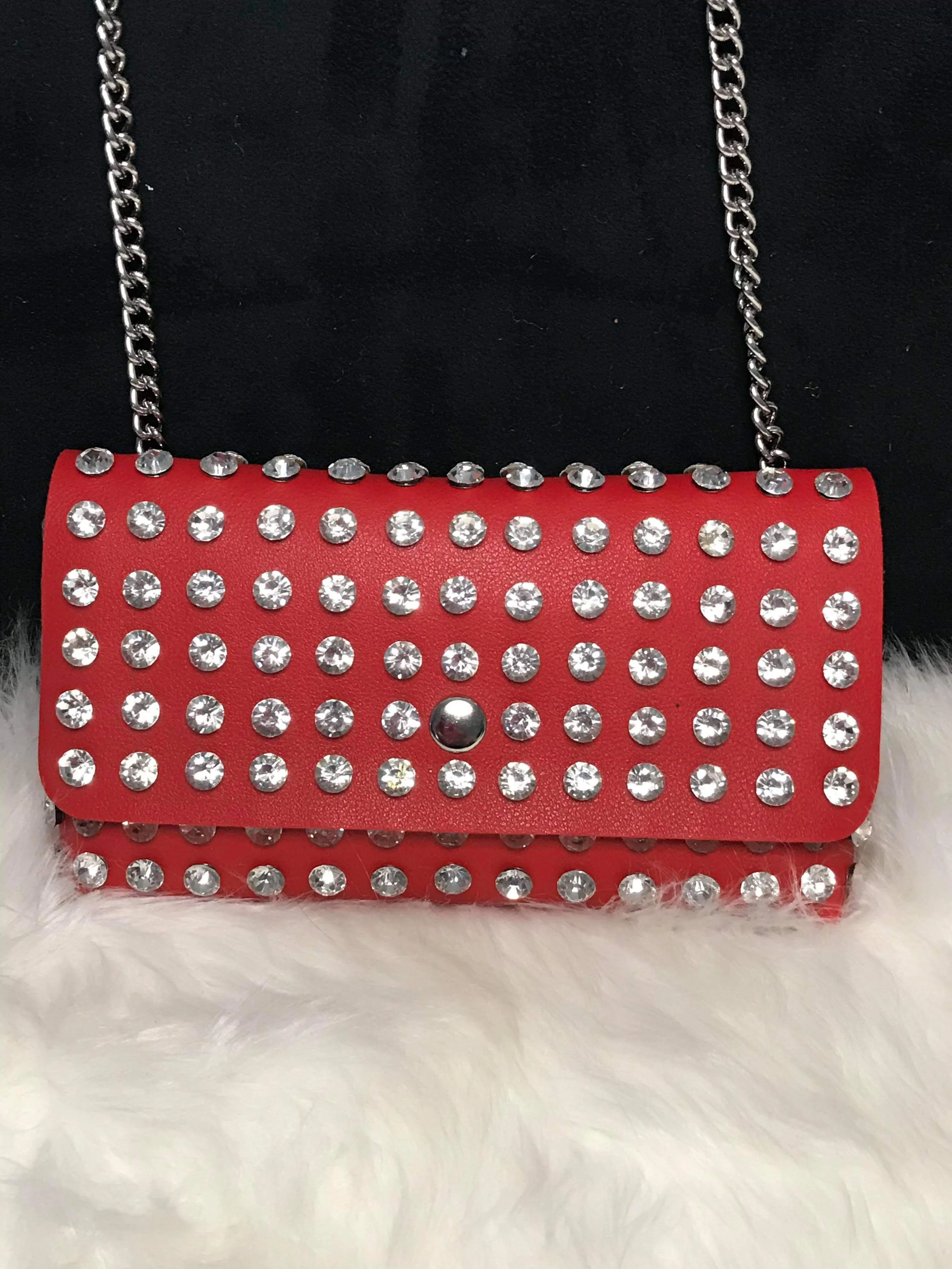 Ice Me Out Faux Leather Crystal Studded Convertible Fanny Pack Bag Black, Camel or Red