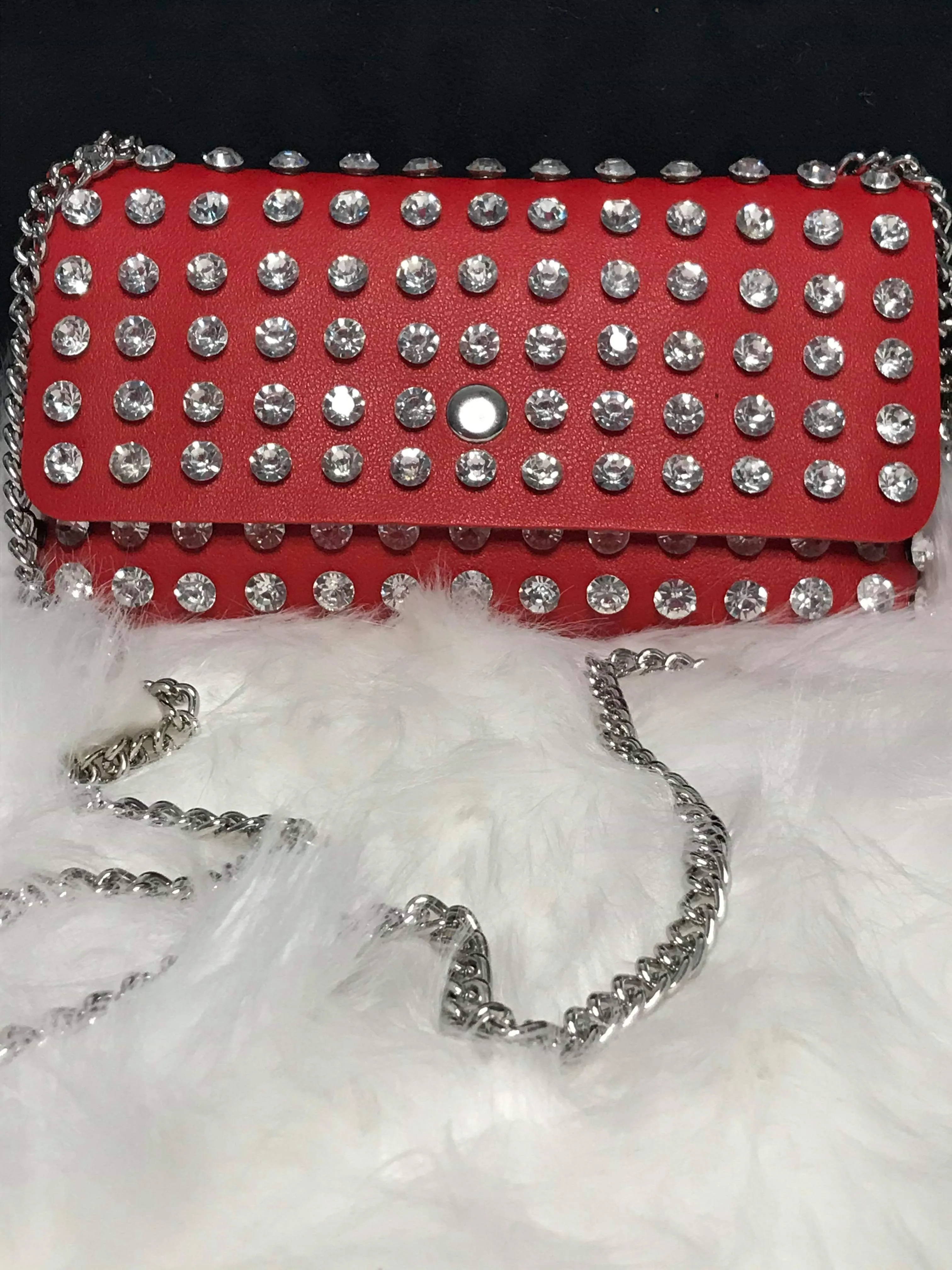 Ice Me Out Faux Leather Crystal Studded Convertible Fanny Pack Bag Black, Camel or Red