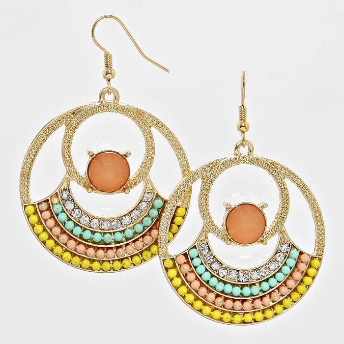 iLLASPARKZ Crystal Accented Two Circles Earrings