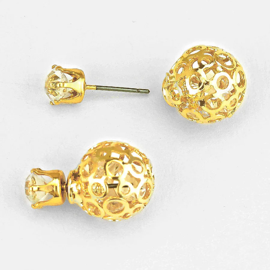 iLLASPARKZ Crystal Ball Double Sided Stud Earrings