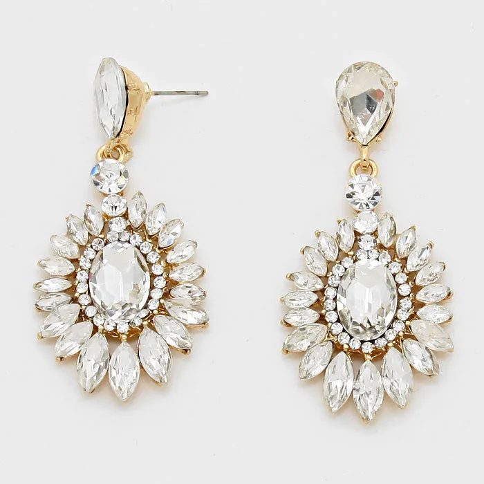 iLLASPARKZ Crystal Sunflower Drop Earrings