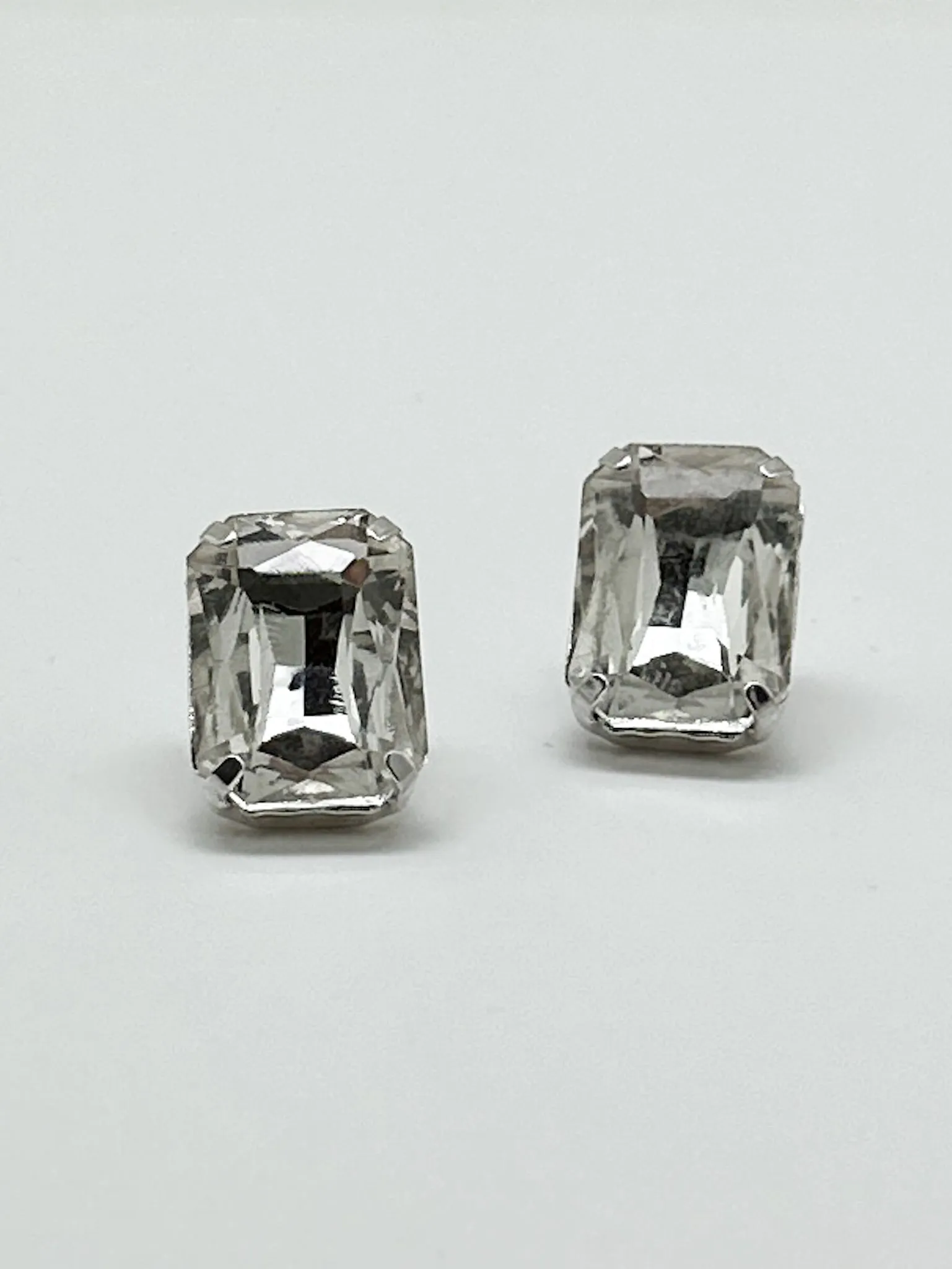 Jilliana Large Rectangular Studs- Clear