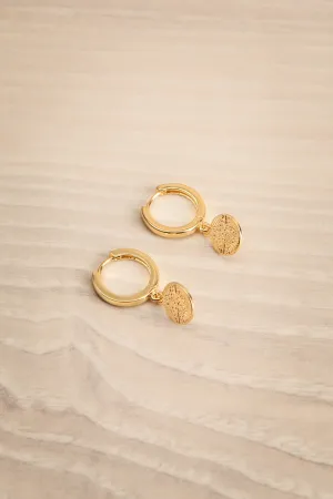 Jouvence Gold | Hoop Earrings w/ North Star Pendant