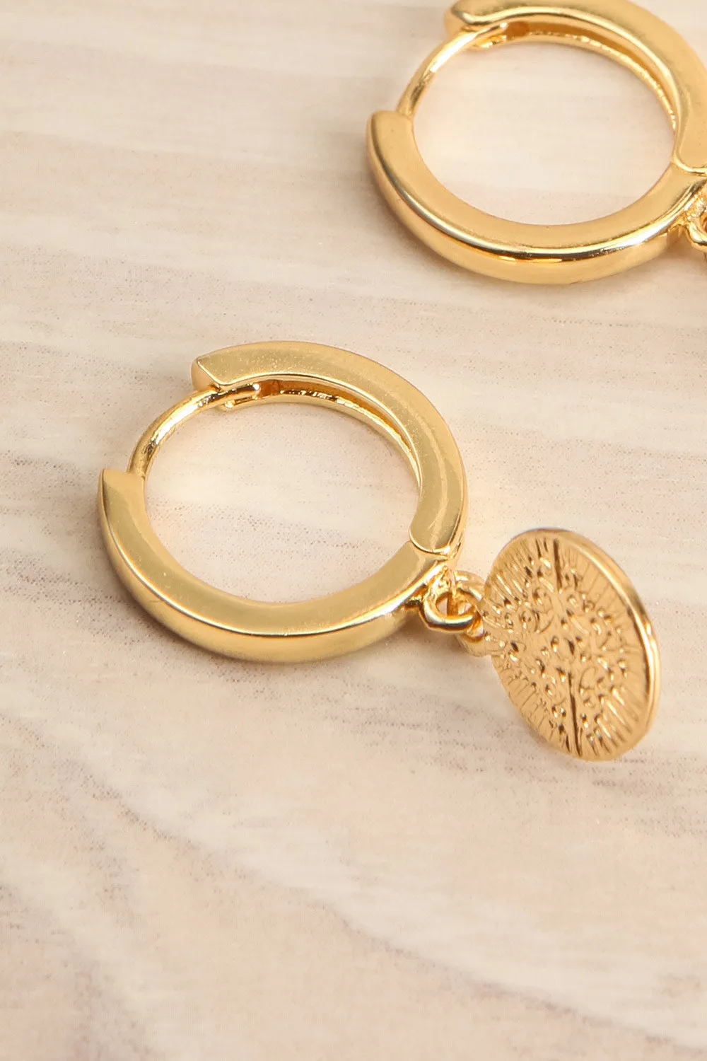 Jouvence Gold | Hoop Earrings w/ North Star Pendant