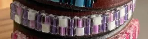 Just Fur Fun- Leather Bracelet (Purple Jewel)
