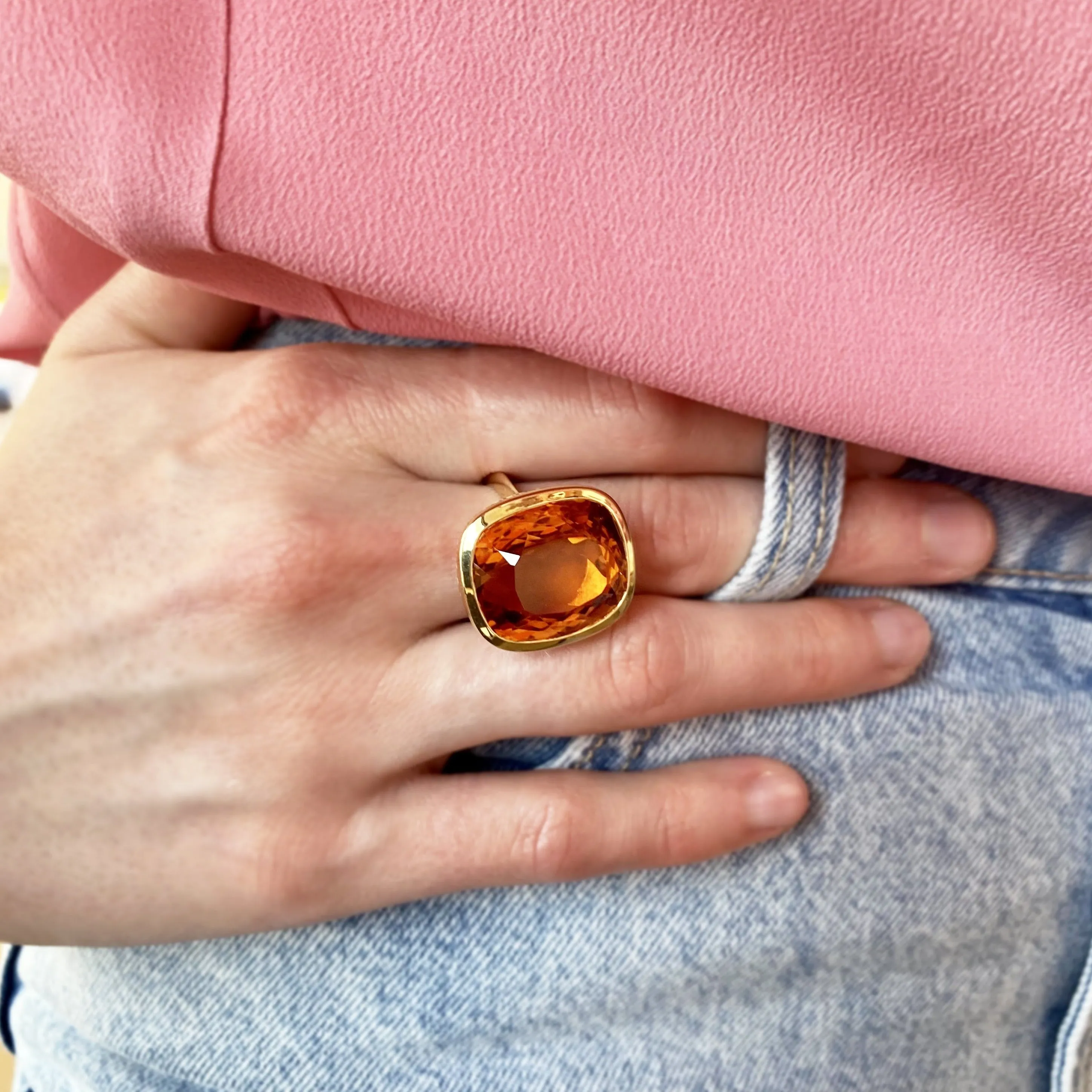 Large Madeira Citrine Ring
