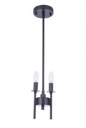 Larrson 2 Light Mini Pendant in Flat Black
