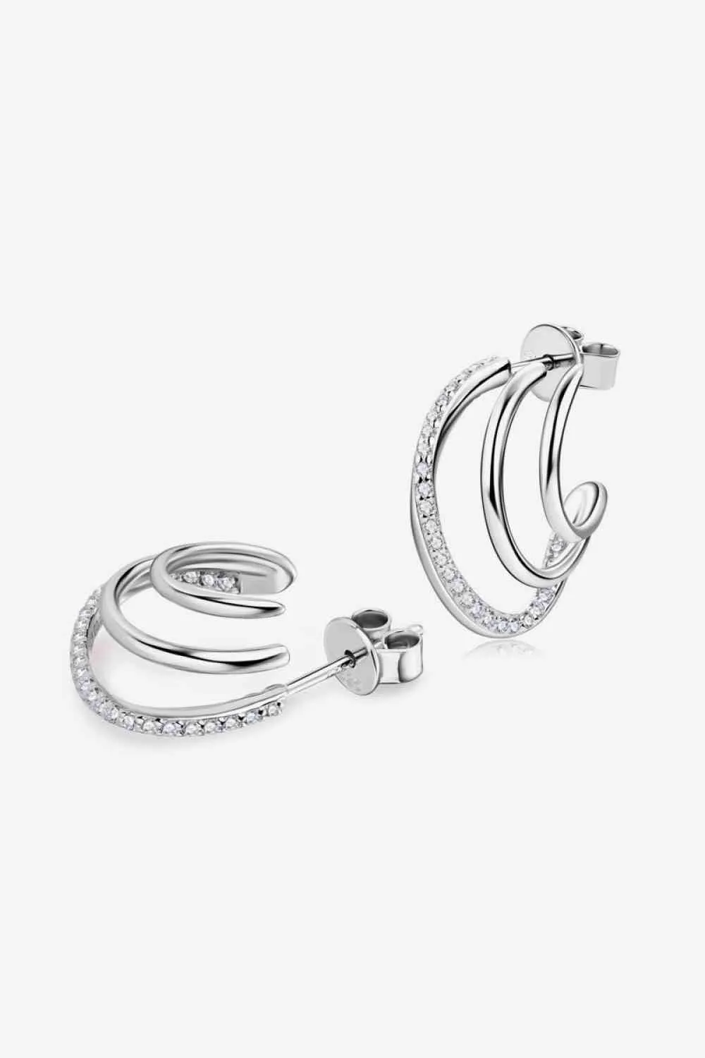 Layered Elegance Moissanite Huggie Earrings