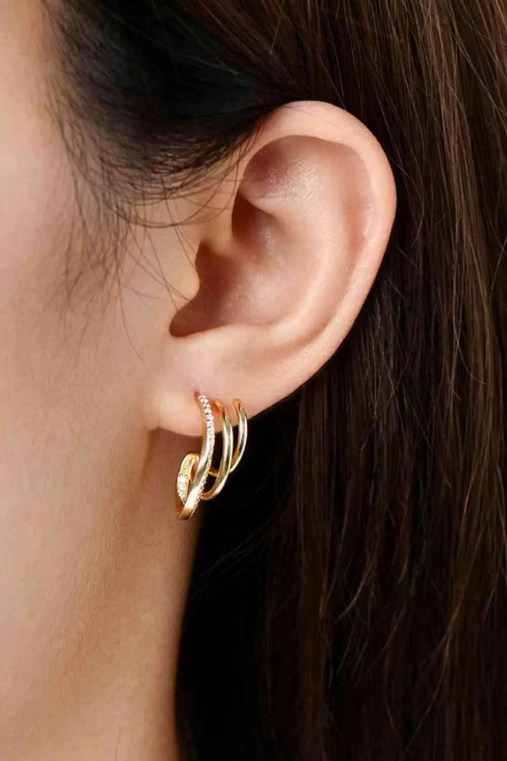 Layered Elegance Moissanite Huggie Earrings