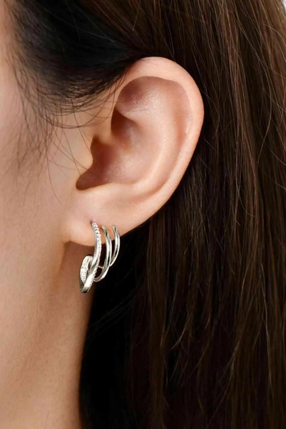 Layered Elegance Moissanite Huggie Earrings