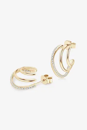 Layered Elegance Moissanite Huggie Earrings