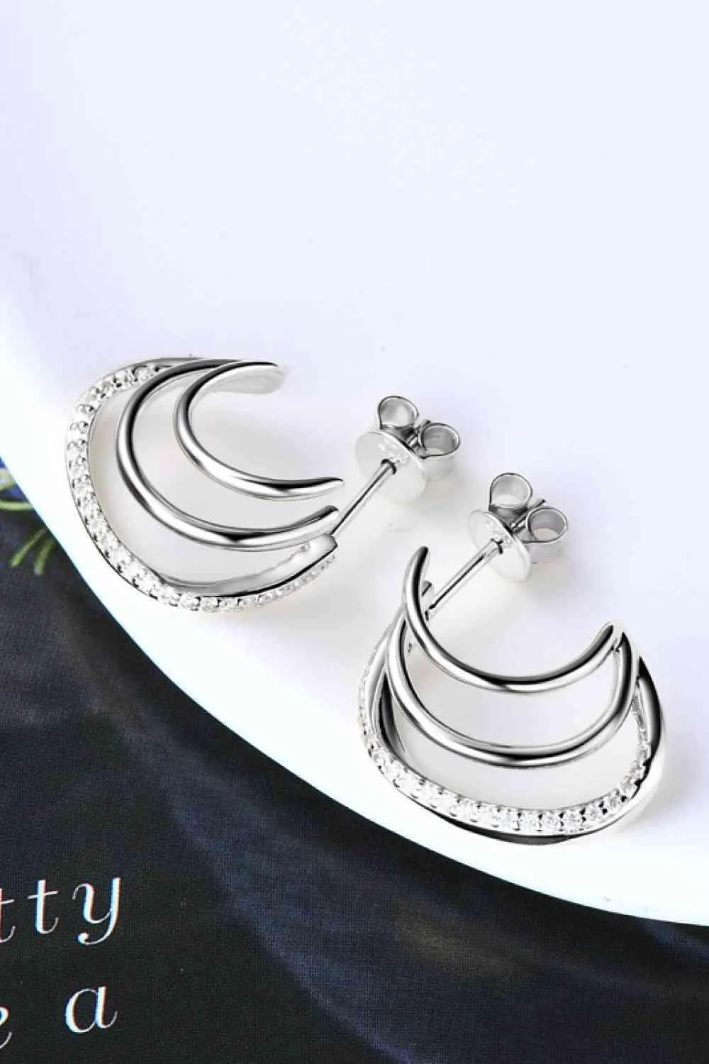 Layered Elegance Moissanite Huggie Earrings