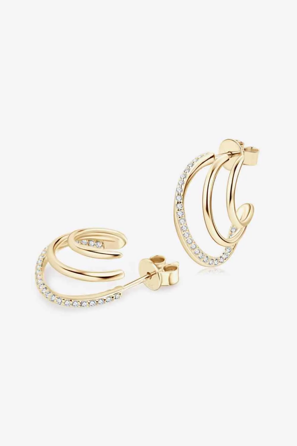 Layered Elegance Moissanite Huggie Earrings