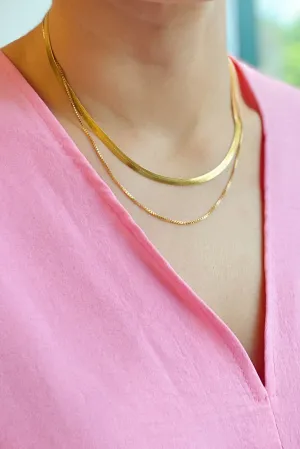 Layered Herringbone Chain Necklace by Ellisonyoung.com