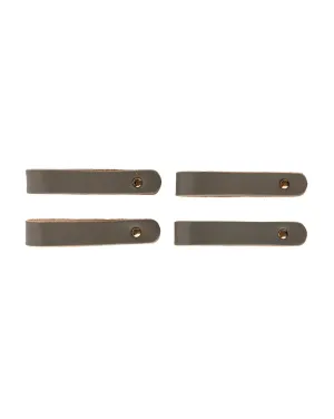 Leather & Brass Napkin Rings (Set of 4)
