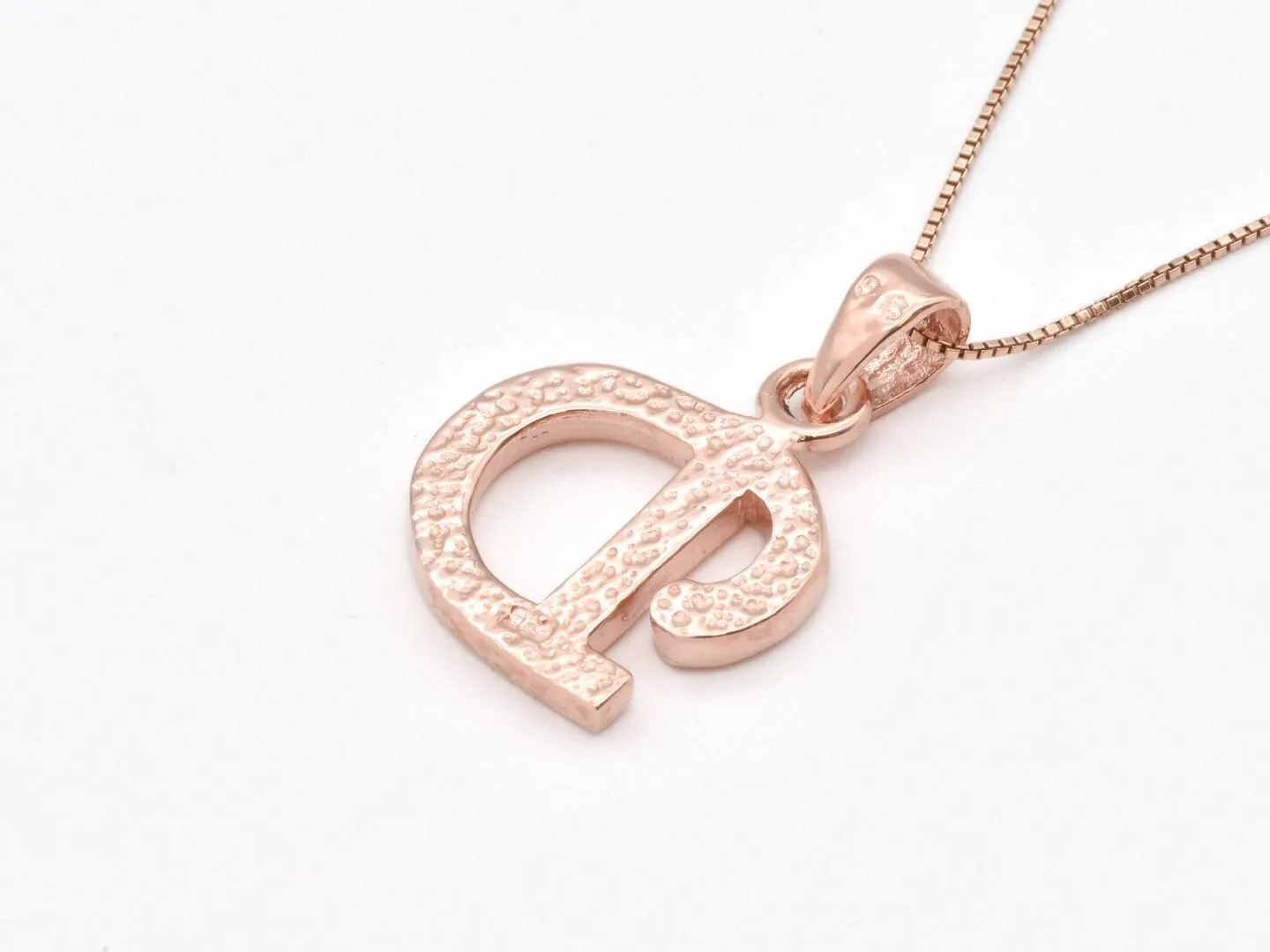 Letter D Rose Gold Pendant - Alphabet Letter Necklace - Initial D Necklace
