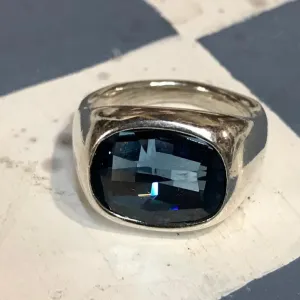 Light it Up Blue Denim Swarovski Crystal Ring