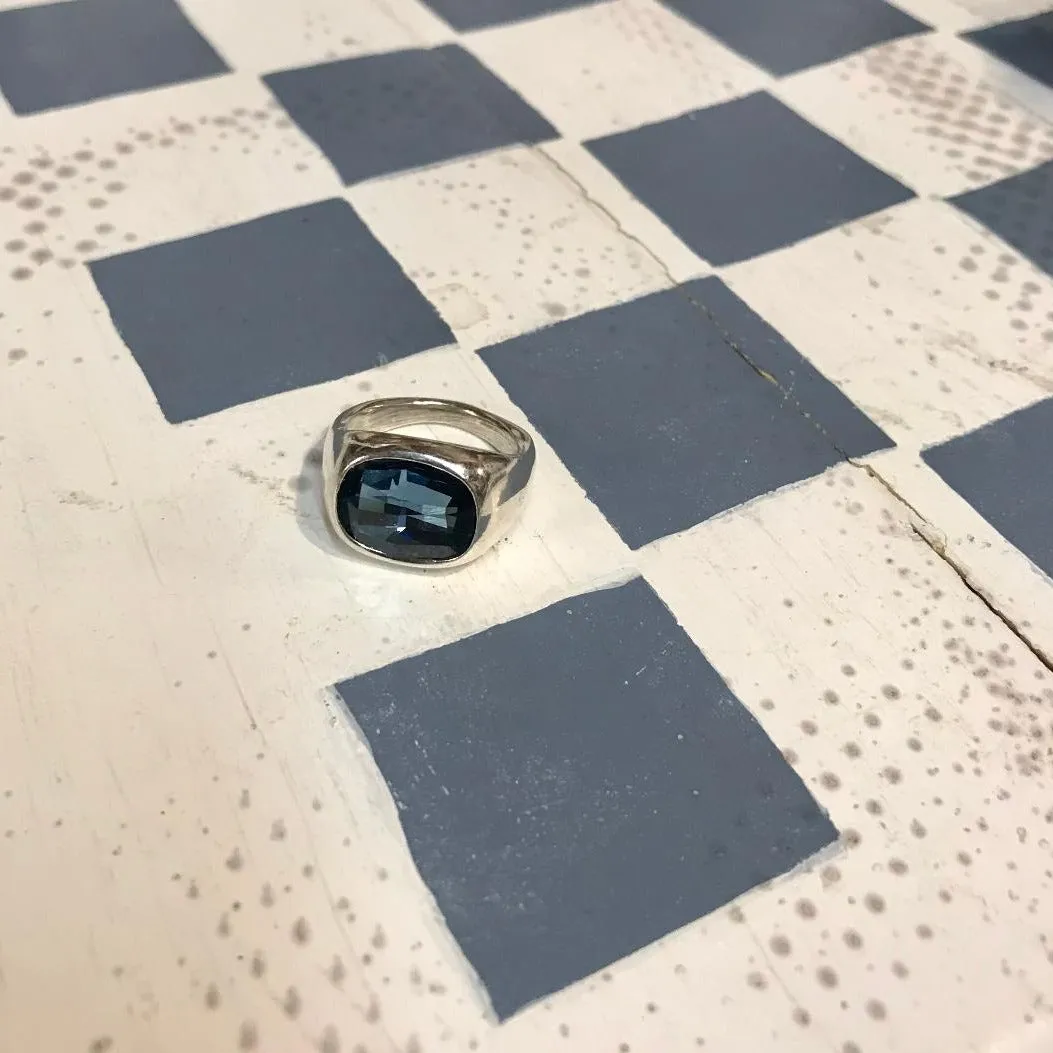 Light it Up Blue Denim Swarovski Crystal Ring