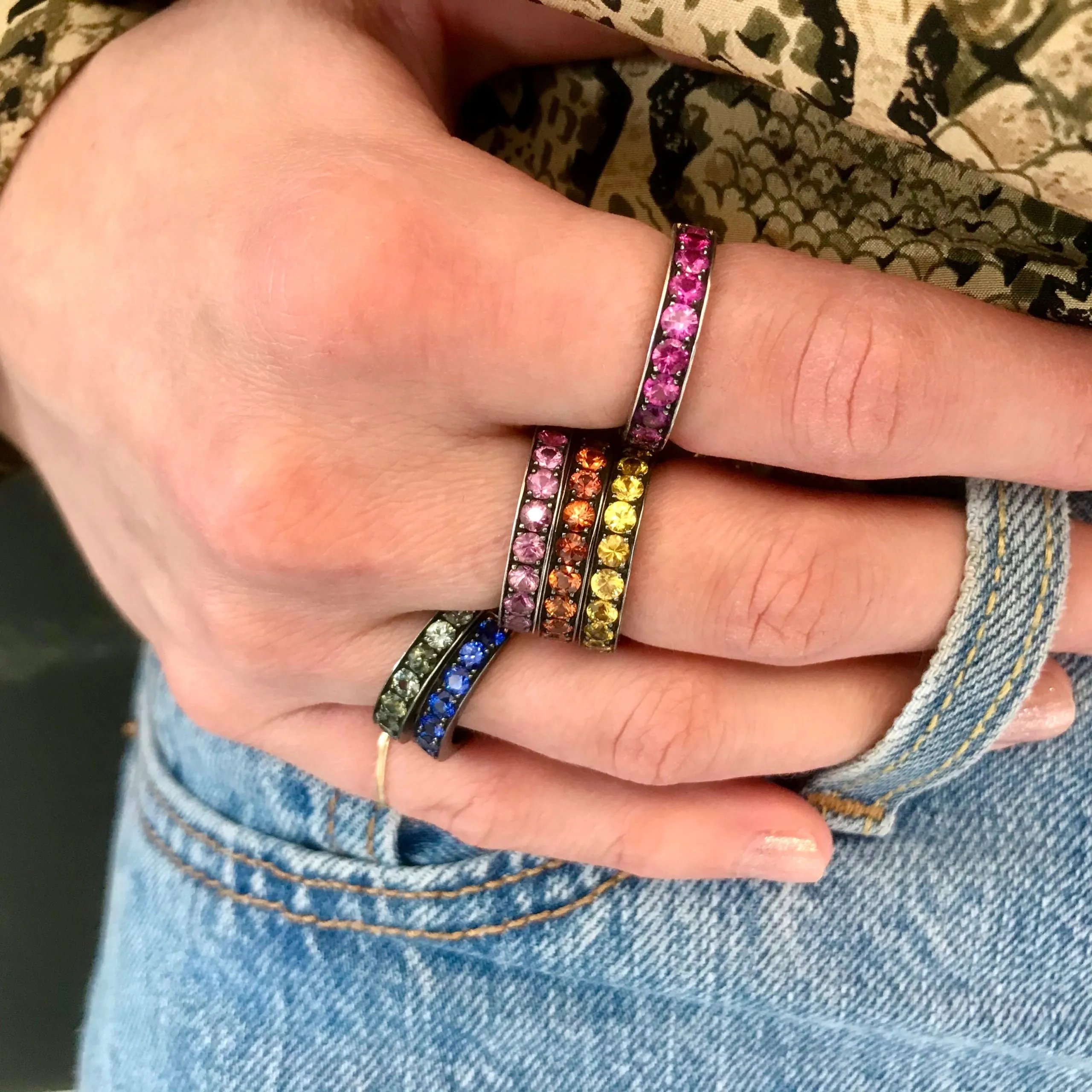 Light Pink Sapphire Stacker Band