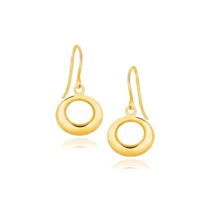 LOVCIA Luxury Dazzling 14k Gold Organic Circle Drop Earrings
