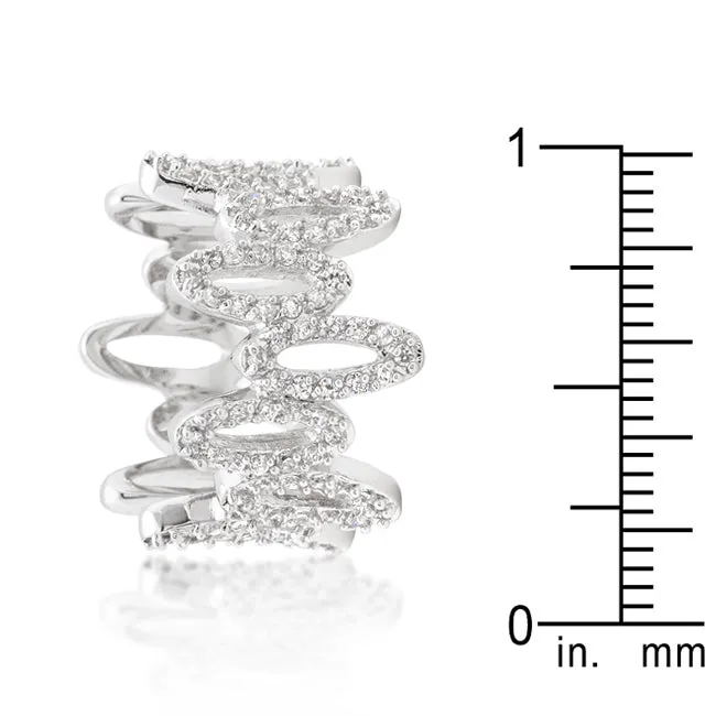 LOVCIA Signature Chic Elegant Oval Pave Cubic Zirconia Ring