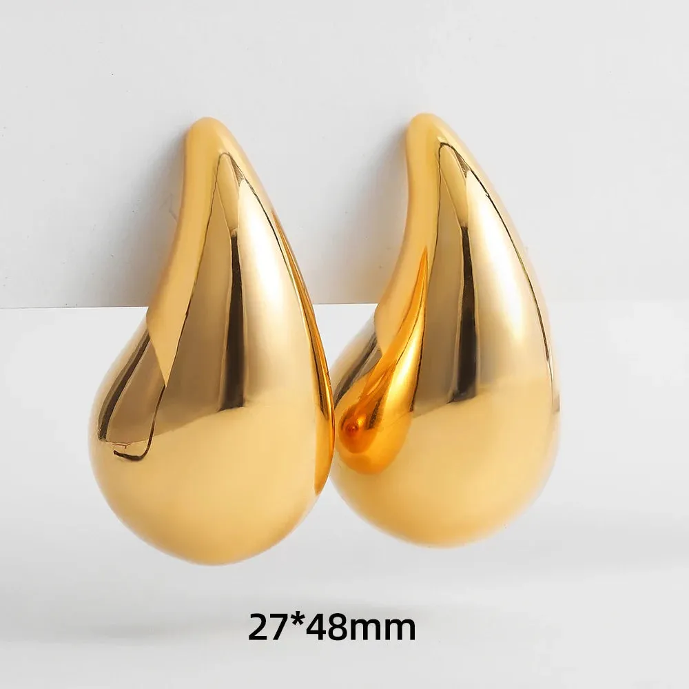 Luxurious Glossy Chunky Hoop Earrings 32 Styles Gold & Sliver