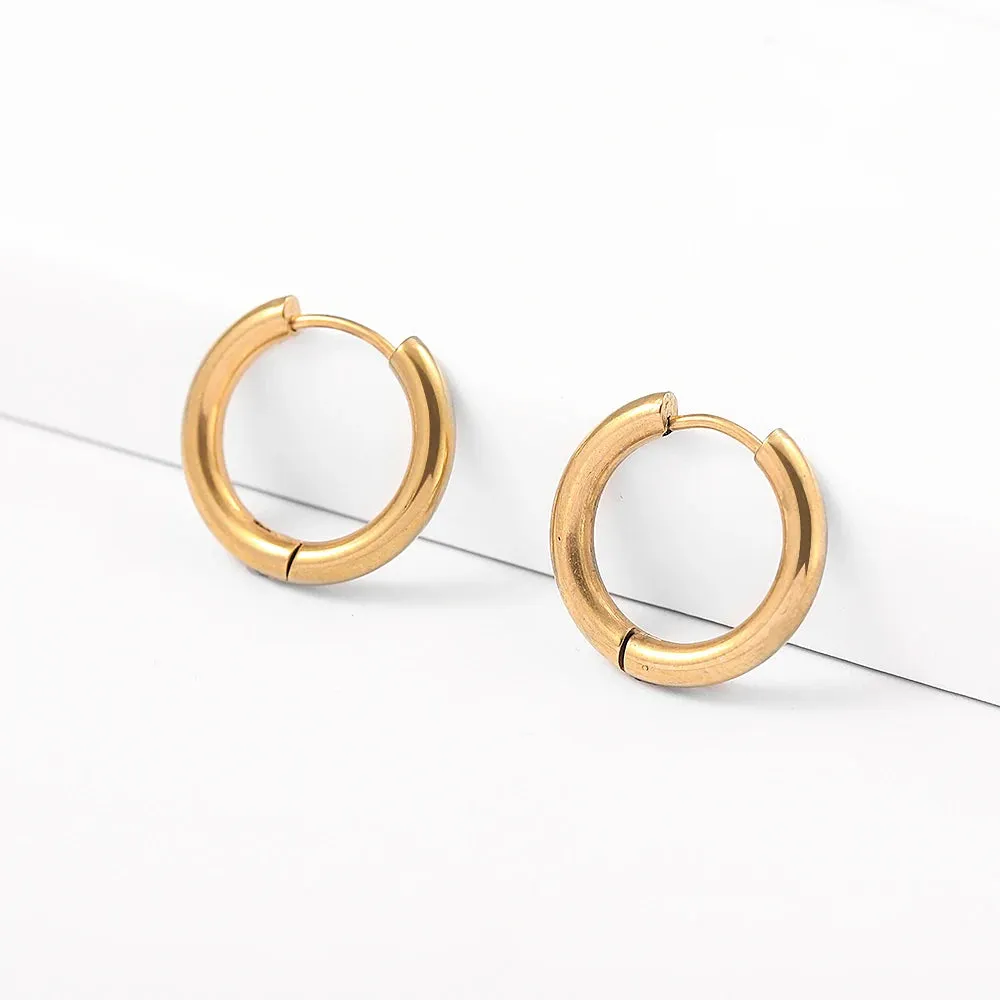 Luxurious Glossy Chunky Hoop Earrings 32 Styles Gold & Sliver