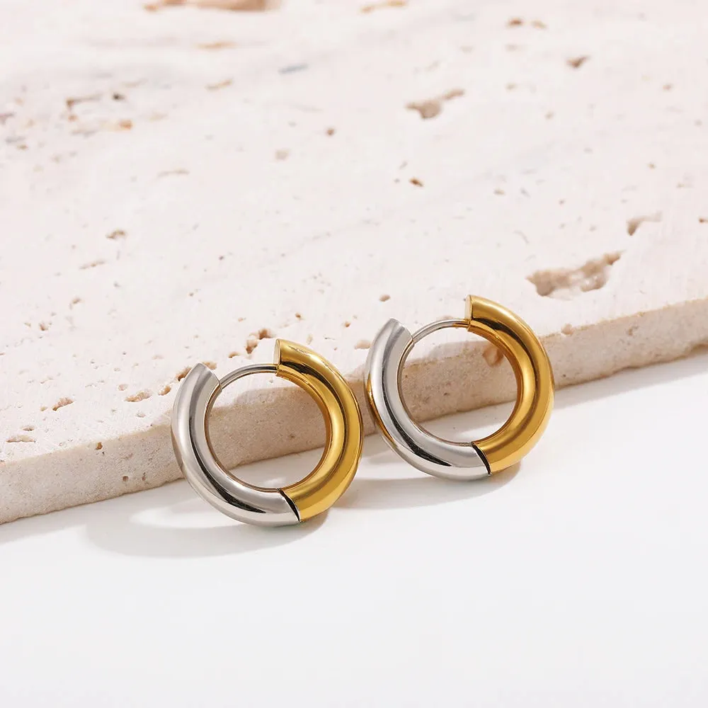 Luxurious Glossy Chunky Hoop Earrings 32 Styles Gold & Sliver
