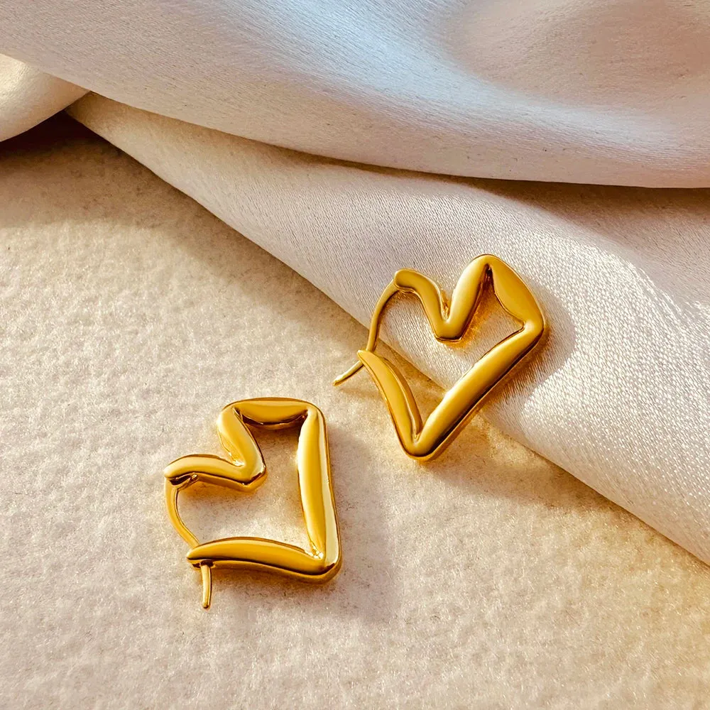 Luxurious Glossy Chunky Hoop Earrings 32 Styles Gold & Sliver