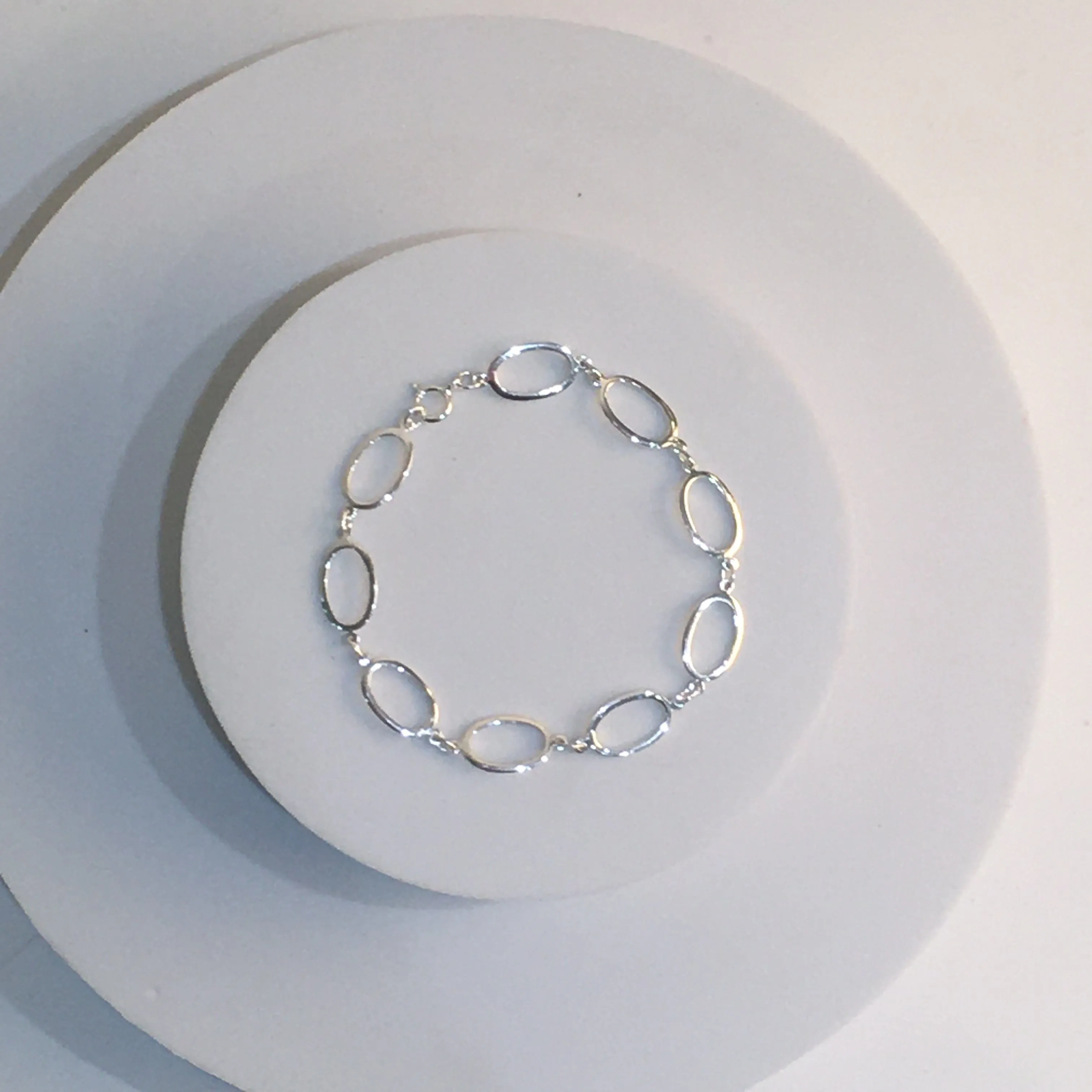 Lynora Sterling Silver Spring Ring Clasp Link Bracelet