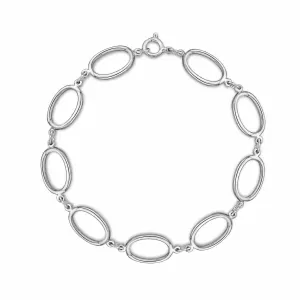 Lynora Sterling Silver Spring Ring Clasp Link Bracelet