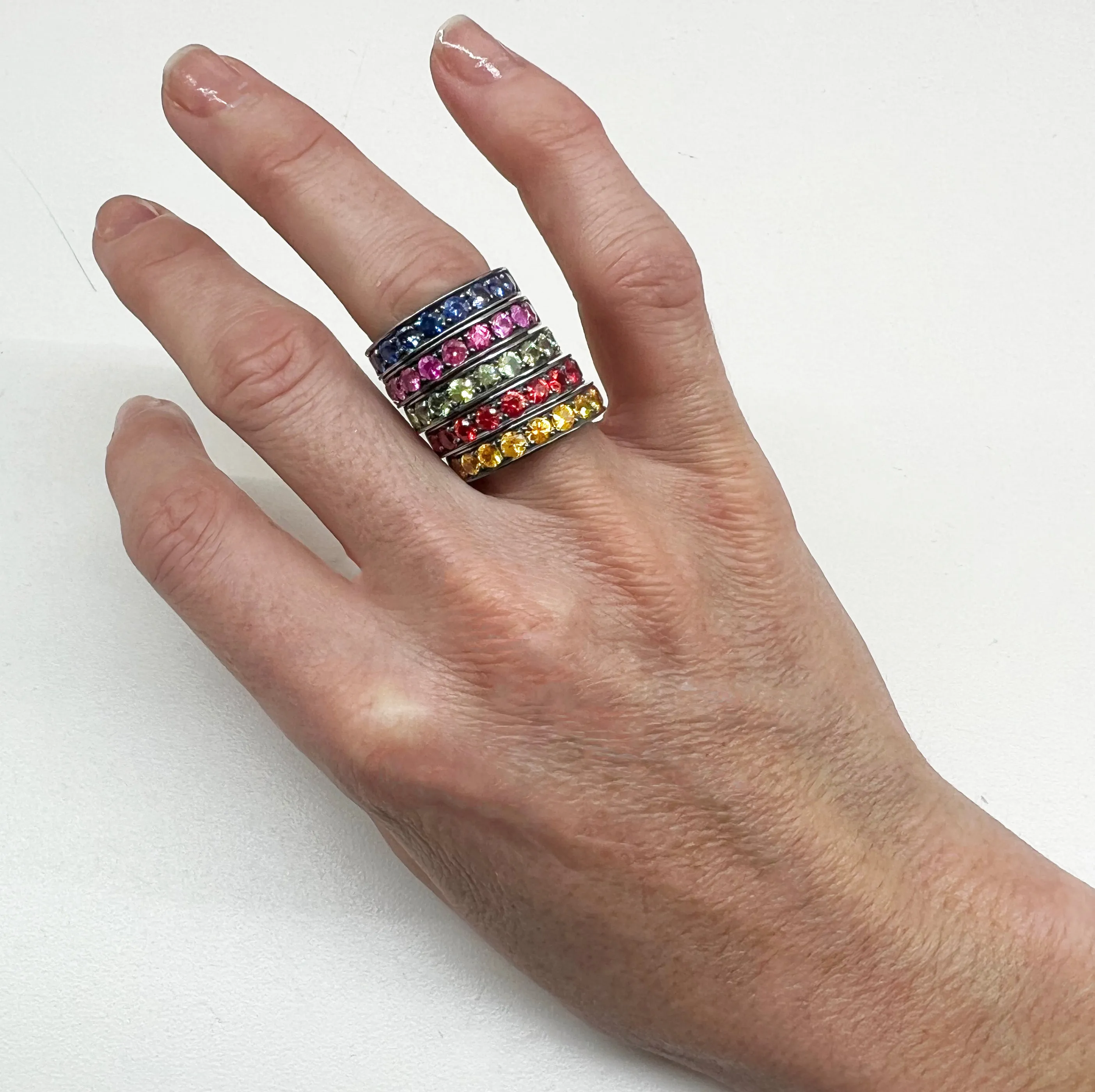 Medium Pink Sapphire Stacker Band